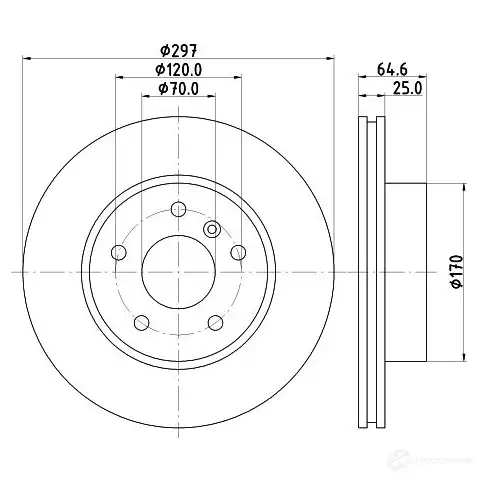 Тормозной диск HELLA 50 242 31194 1M28Y7 8DD 355 106-271 - Изображение 1