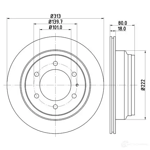 Тормозной диск HELLA 8DD 355 106-021 31169 50 234 F8BL5Y3 - Изображение 1