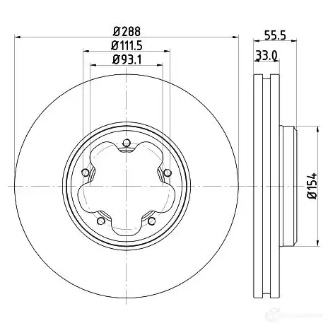 Тормозной диск HELLA 5560 6 USCVP6W 32530 8dd355120111 изображение 0