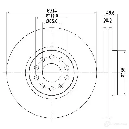 Тормозной диск HELLA 8DD 355 117-791 32338 DIBIL 55 324PRO - Изображение 1