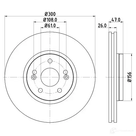 Тормозной диск HELLA 8DD 355 109-301 31497 UJ825 541 90PRO - Изображение 1