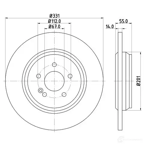 Тормозной диск HELLA 8DD 355 107-241 9GFYXZ7 31291 50298PR O - Изображение 1