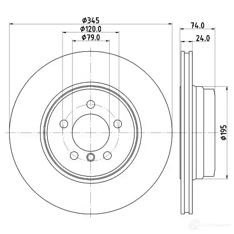 Тормозной диск HELLA 32710 54550PRO_H C L1DLX 8DD 355 122-251