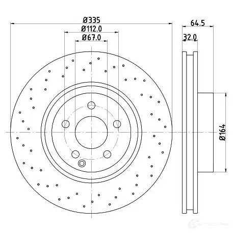 Тормозной диск HELLA 8DD 355 115-011 KPCYVOP 32065 547 19PRO изображение 0