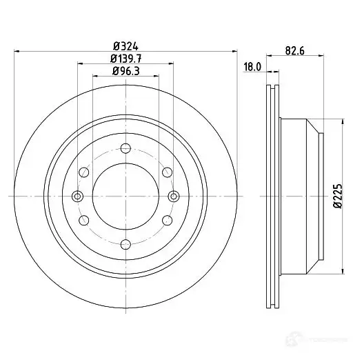 Тормозной диск HELLA 5 5039 32211 R37069 8DD 355 116-491 - Изображение 1