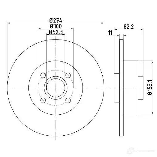 Тормозной диск HELLA 31787 YFCYL0C 8DD 355 112-211 5 4414PRO изображение 0