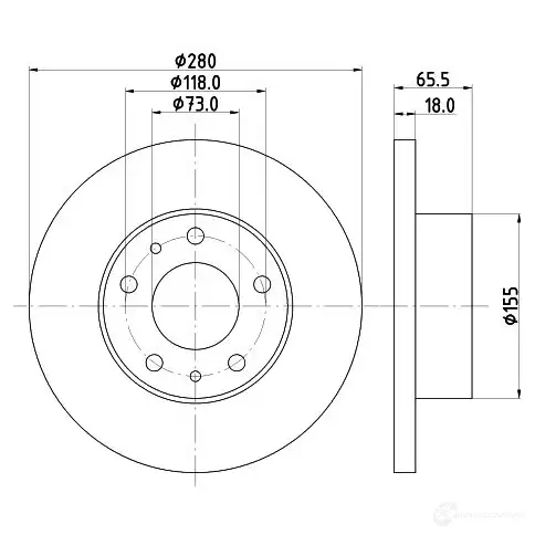 Тормозной диск HELLA 8DD 355 104-391 5061 6PRO 62UMGJ4 31006