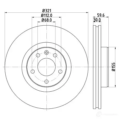 Тормозной диск HELLA 1193339142 8DD 355 128-301 54323PRO _HC XRDHI - Изображение 1