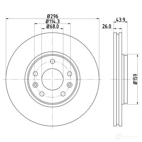 Тормозной диск HELLA 8dd355129131 1193339225 54956PRO_ HC BM89EFX - Изображение 1