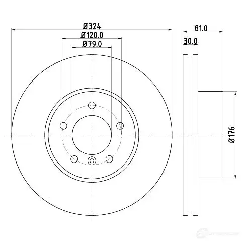 Тормозной диск HELLA 32939 8DD 355 129-771 R85NDF 5422 8PRO_HC изображение 0