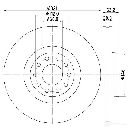 Тормозной диск HELLA 8DD 355 128-661 5454 7PRO_HC 32899 DV21F33 изображение 0