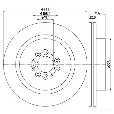 Тормозной диск HELLA 9GTMV 8DD 355 129-191 32916 55231PRO_ HC изображение 3