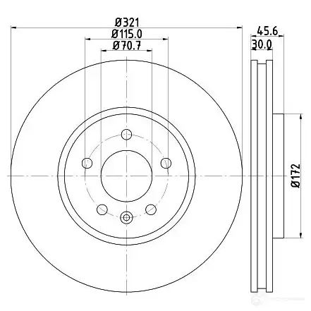 Тормозной диск HELLA 32935 5 5568PRO_HC 8DD 355 129-691 9NUBH - Изображение 1