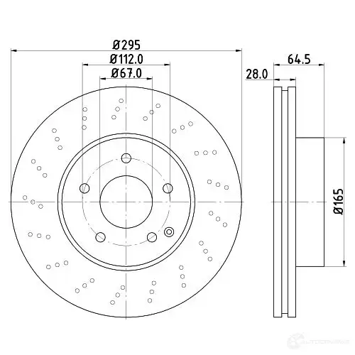 Тормозной диск HELLA 8dd355128801 54650P RO_HC 2HNC6GA 1193339192 - Изображение 1