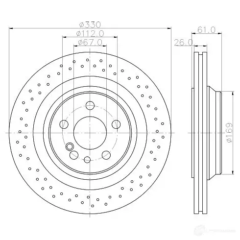 Тормозной диск HELLA VYYG3Z 54 243 8DD 355 110-191 31585 - Изображение 1