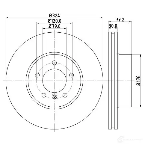 Тормозной диск HELLA 54 463PRO_HC_B 32666 8dd355121761 HOFMLST