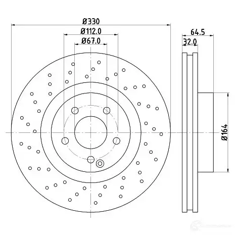 Тормозной диск HELLA 0B14C 1193339107 5 4202PRO_HC 8dd355127951 изображение 3