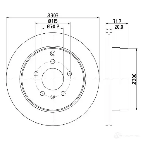 Тормозной диск HELLA 5465 5 32006 8DD 355 114-411 U3UUA - Изображение 1