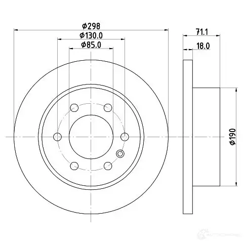 Тормозной диск HELLA MPBF 0JI 8DD 355 131-841 1437482818
