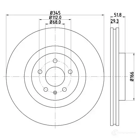 Тормозной диск HELLA 1193339185 8DD 355 128-731 WJT46 54 602PRO_HC - Изображение 1