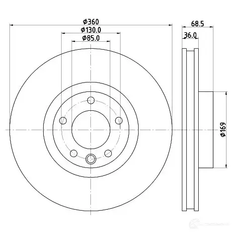 Тормозной диск HELLA 32799 NZTDAH 55196PR O_HC 8DD 355 123-211 изображение 0