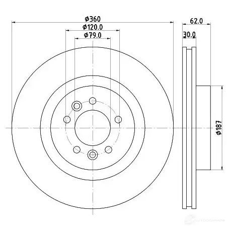 Тормозной диск HELLA 32848 XN1EOF 55 832PRO_HC 8DD 355 125-251 - Изображение 1
