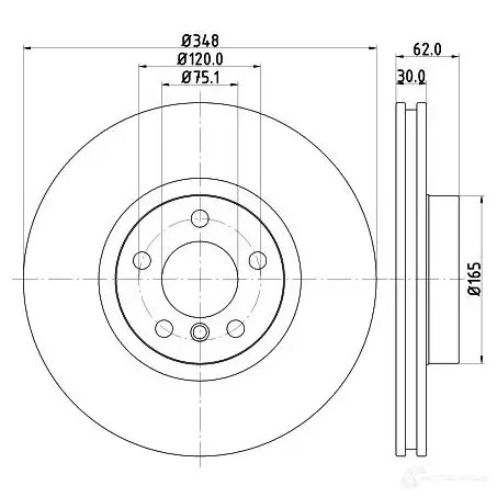 Тормозной диск HELLA OF95C 8DD 355 129-301 546 09PRO_HC 1193339243 изображение 0