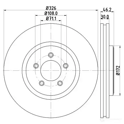 Тормозной диск HELLA 32906 5AV6IM 547 35PRO_HC 8DD 355 128-881 изображение 0