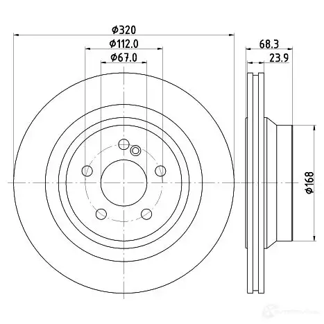 Тормозной диск HELLA 32776 553 37PRO_HC 0QSOX 8DD 355 122-951
