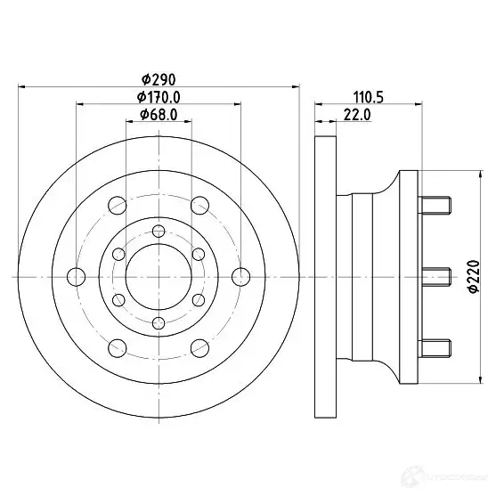 Тормозной диск HELLA Z8GNYJL 31203 8DD 355 106-361 509 37 изображение 0