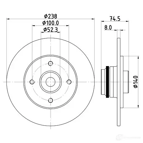 Тормозной диск HELLA 55421 PRO 9TNPS 32839 8DD 355 125-161 - Изображение 1