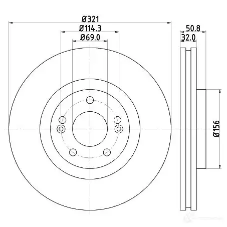 Тормозной диск HELLA 70ADZNK 32233 8DD 355 116-731 552 17 изображение 0