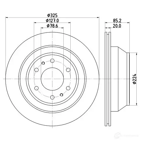 Тормозной диск HELLA 32716 8DD 355 122-311 2BUEV 5 5711PRO