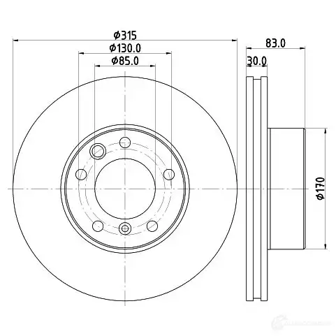 Тормозной диск HELLA 8DD 355 132-151 M8WY AA 1437483190 изображение 3