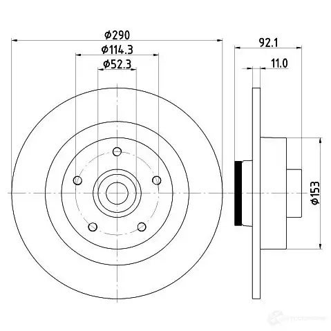Тормозной диск HELLA 8DD 355 123-371 55541 PRO 32815 5B8D1P изображение 0