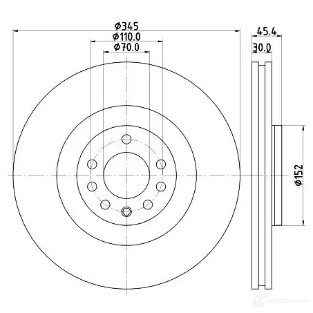 Тормозной диск HELLA 8DD 355 120-091 9DDY8RK 32528 55424P RO - Изображение 1