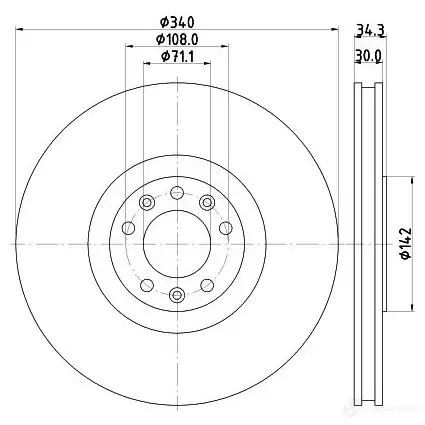 Тормозной диск HELLA 8DD 355 120-511 55682PR O 32565 8YU8JIQ изображение 0