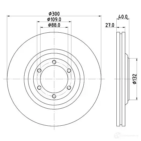 Тормозной диск HELLA 8DD 355 125-231 32846 27HTF4 558 24PRO - Изображение 1