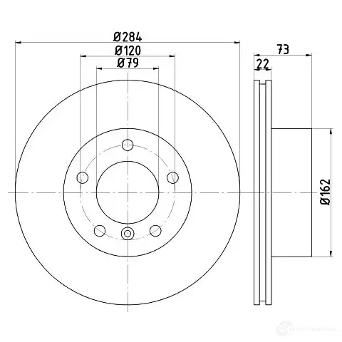 Тормозной диск HELLA 8dd355111221 VTFX1PD 5432 7PRO 31688
