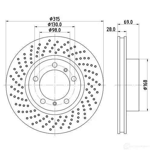 Тормозной диск HELLA 8DD 355 125-051 32828 FXZ2IX9 5579 9PRO_HC - Изображение 1