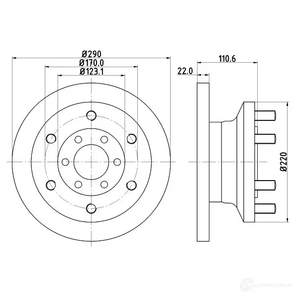 Тормозной диск HELLA 547 54 8DD 355 117-501 32310 W75ILBS - Изображение 1