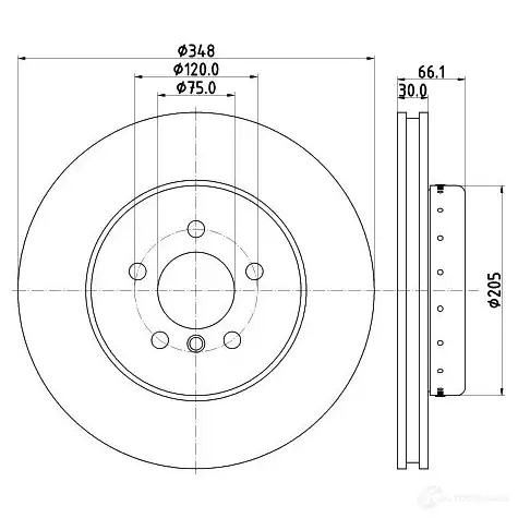 Тормозной диск HELLA RPTF6 8DD 355 120-651 65128P RO_HC 32578 - Изображение 1