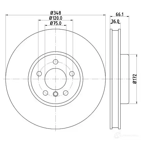 Тормозной диск HELLA 32482 8DD 355 119-261 55537P RO IBO16Q изображение 0