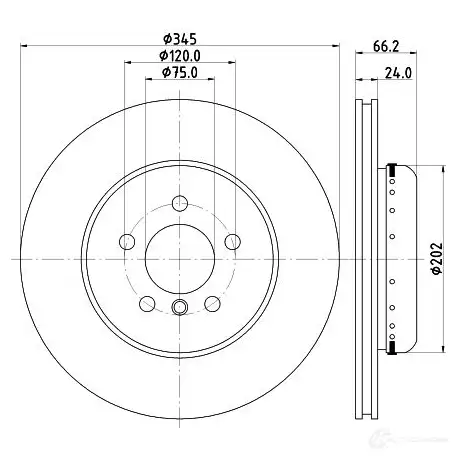 Тормозной диск HELLA 8DD 355 120-851 32598 65148P RO_HC O11DSQ изображение 0