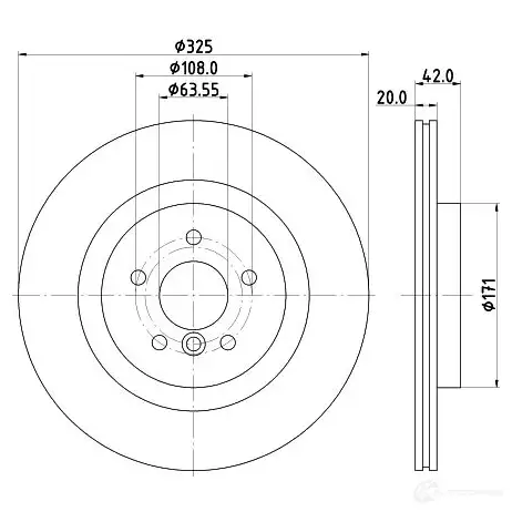 Тормозной диск HELLA 1437483265 RP3IV D 8DD 355 133-211 изображение 0