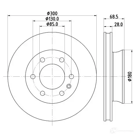 Тормозной диск HELLA 1437963321 8DD 355 131-891 OCB4P T изображение 0