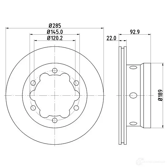 Тормозной диск HELLA 52169PR O 8DD 355 105-811 H83B8G 31148 изображение 0