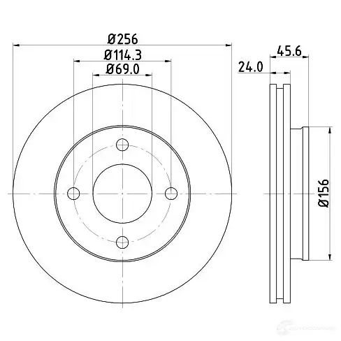 Тормозной диск HELLA 31717 1COLAU 8DD 355 111-511 54348 PRO - Изображение 1