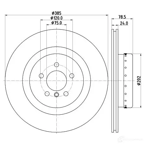 Тормозной диск HELLA PX6YQX 8DD 355 120-741 6513 7PRO_HC 32587 - Изображение 1