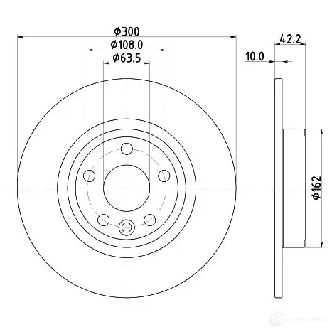 Тормозной диск HELLA 8DD 355 126-721 4SIECN 55938 PRO 1424970774 изображение 0